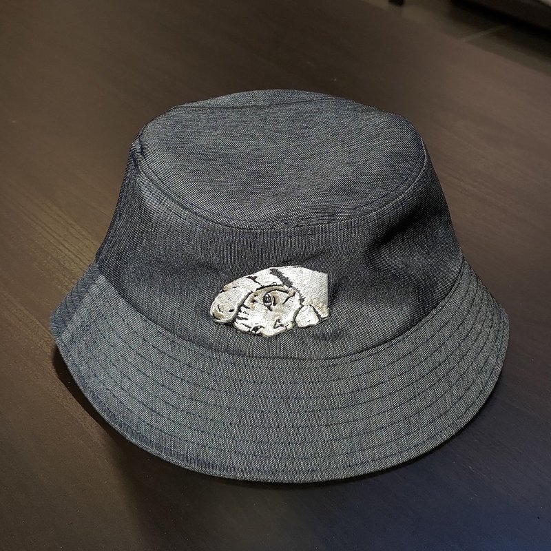 3猫小铺猫咪图案电绣渔夫帽-伸懒腰猫 - 帽子 - 棉．麻 