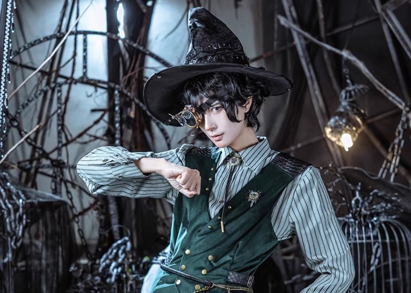 合作限定 诡秘之主×蒸汽大陆 阿蒙系列尖顶软帽巫师帽法师帽 - 帽子 - 其他材质 黑色