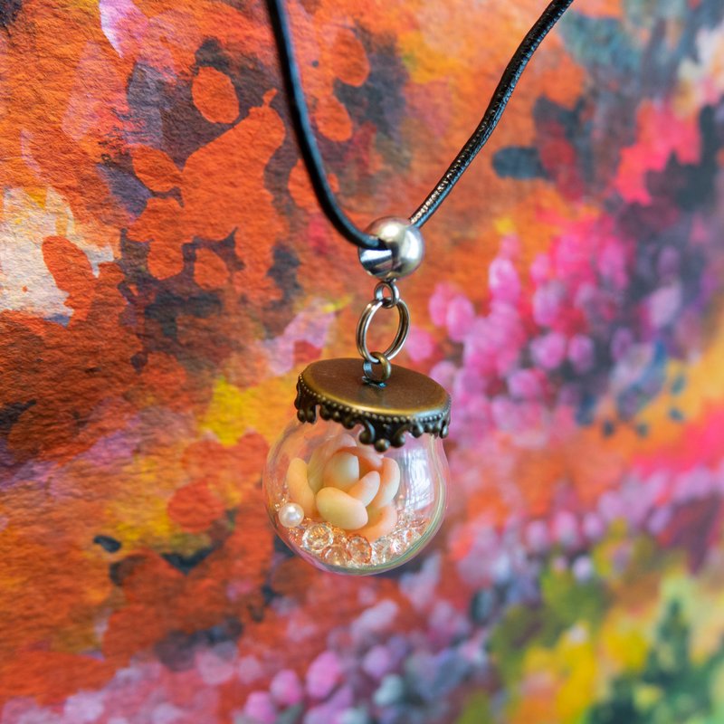 晃晃闪闪多肉项链_橙梦露 黏土 甜美 个性 - 项链 - 粘土 橘色