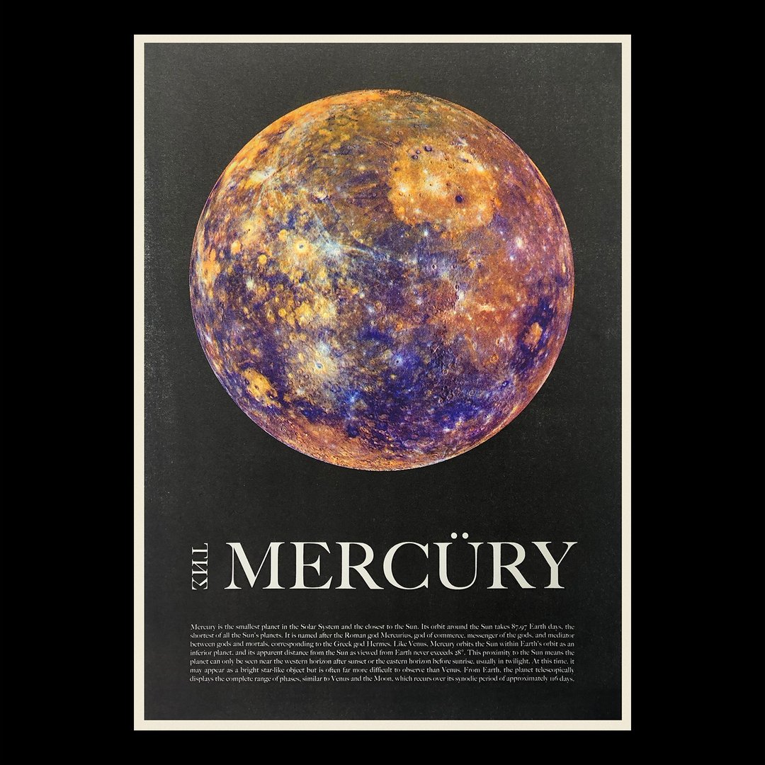 水星A3海报  The Mercury  A3 Poster - 卡片/明信片 - 纸 黑色