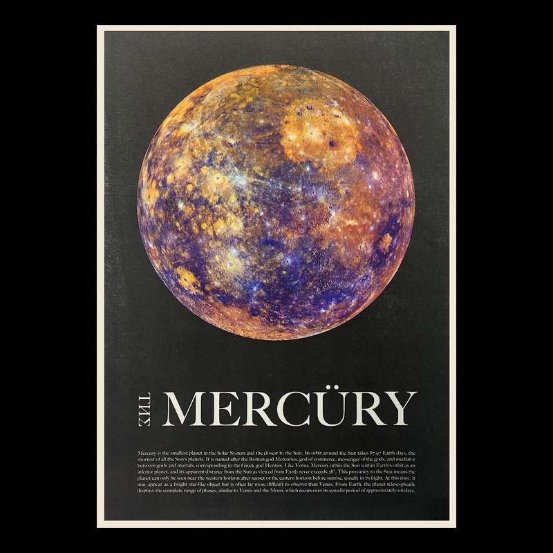 水星A3海报  The Mercury  A3 Poster - 卡片/明信片 - 纸 黑色