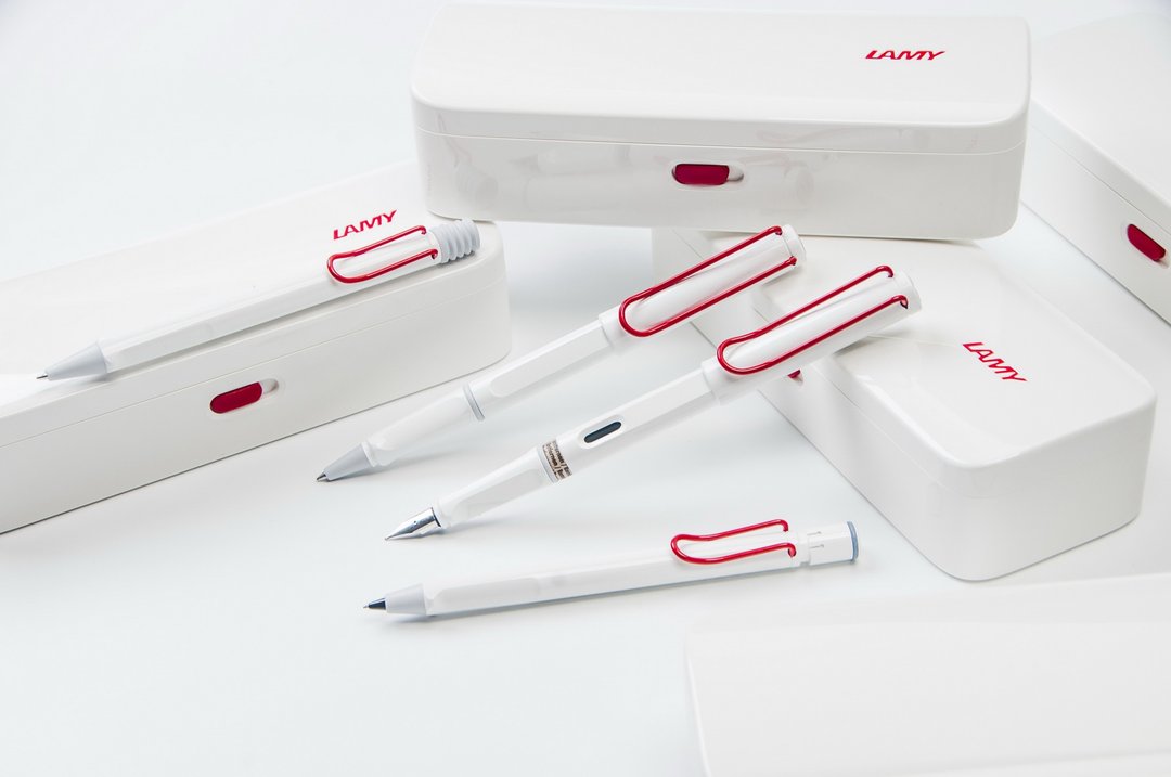 全球独家 / LAMY 原子笔 时尚礼盒 - / safari 系列 -红白 - 钢珠笔 - 塑料 