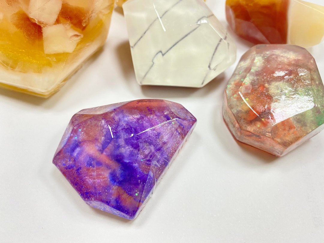 马卡龙甜心系 !【宝石皂】 粉晶石+彩矿石+星空陨石 天然精油添加 - 其他 - 其他材质 