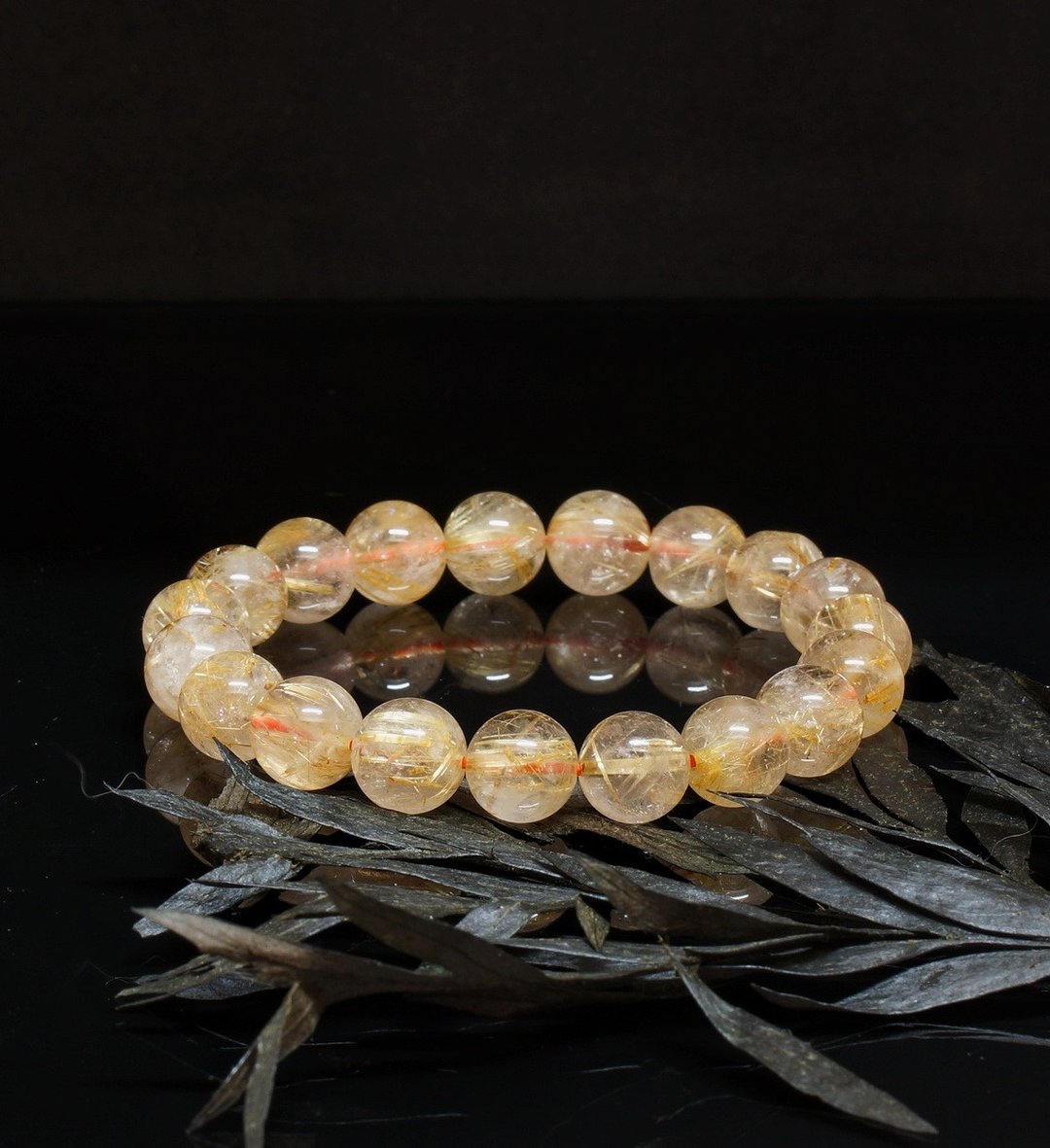 金发晶 11.8mm 水晶手链 ( Gold Rutilated Quartz Bracelet ) - 手链/手环 - 水晶 