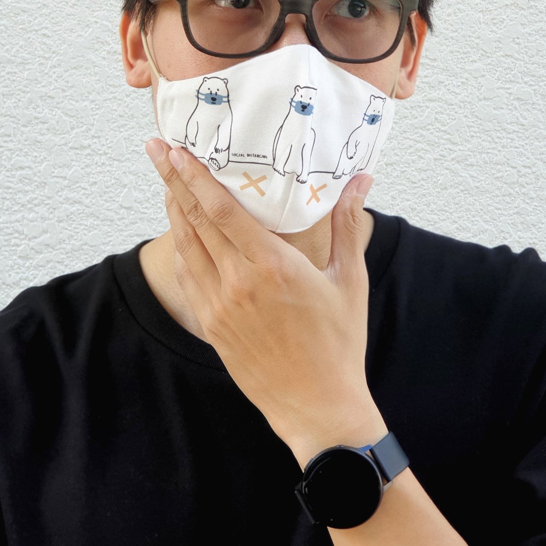 Changeable color fabric mask, Social Distancing - 口罩 - 棉 白色