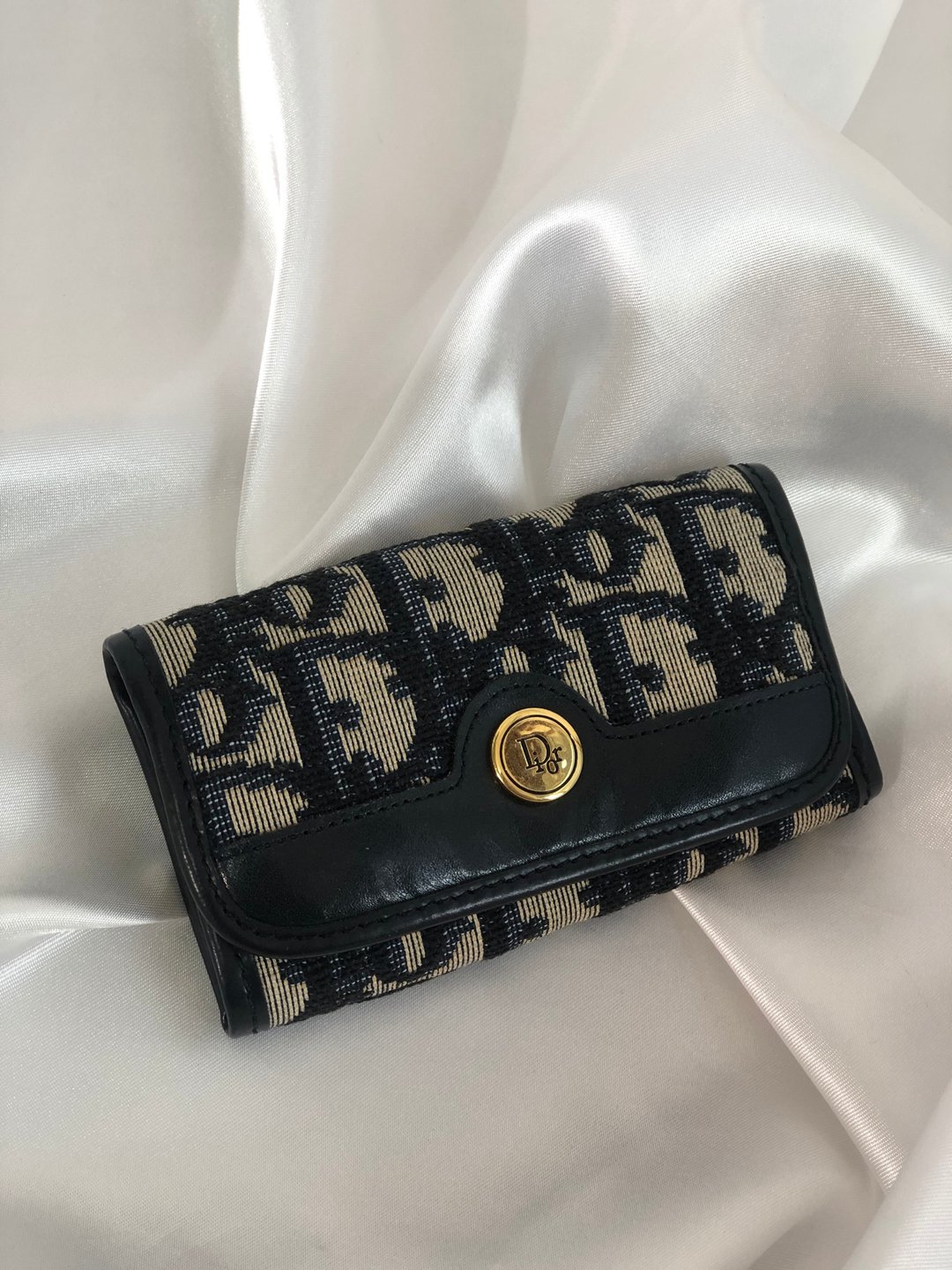 【日本直送，二手包装】Christian Dior Trotter 提花钥匙包 海军蓝复古 i8hs8t - 钥匙链/钥匙包 - 真皮 蓝色