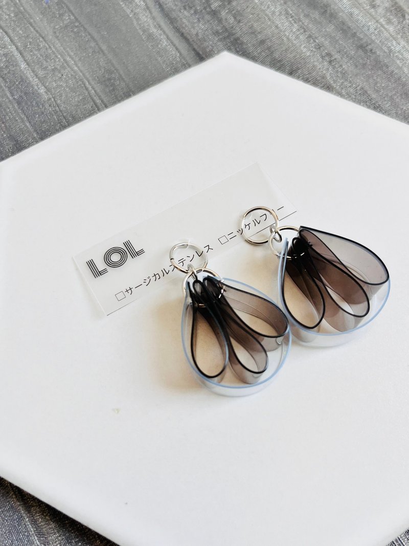 2way 零件 PVC 设计 A034 - 耳环/耳夹 - 其他材质 黑色