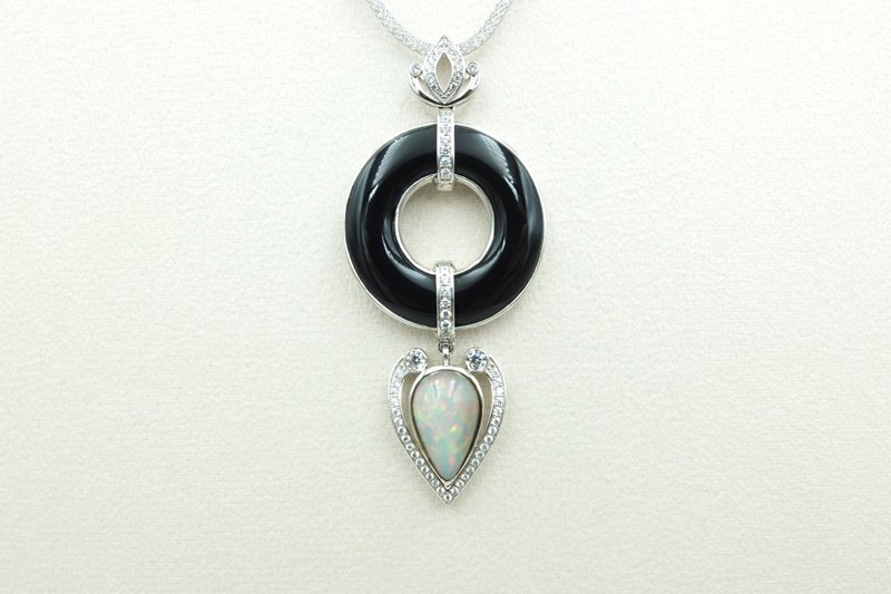 蛋白石个性坠饰 - 项链 - 半宝石 多色