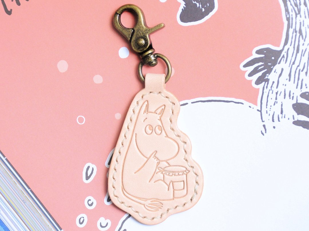 MOOMIN x 港产皮革 姆明 钥匙圈 本色 材料包 正式授权 噜噜米 - 钥匙链/钥匙包 - 真皮 卡其色