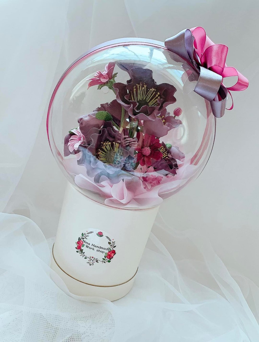 黏土永生花艺研修课 浪漫波波球花礼 - 植栽 - 其他材质 