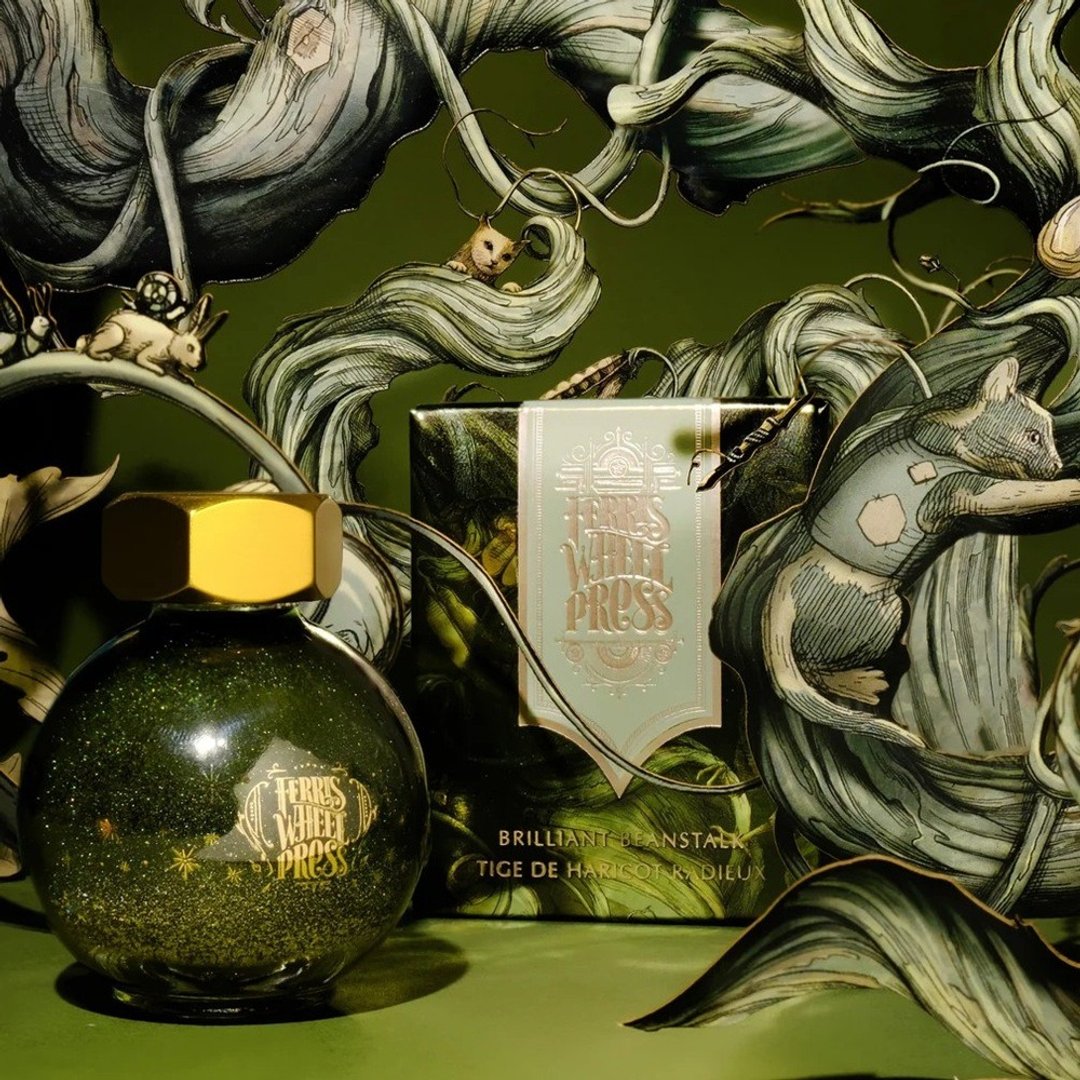 FWP 摩天轮 水晶瓶 20ml 钢笔闪粉墨水 - 璀璨魔豆 杰克与魔豆 - 墨水 - 琉璃 