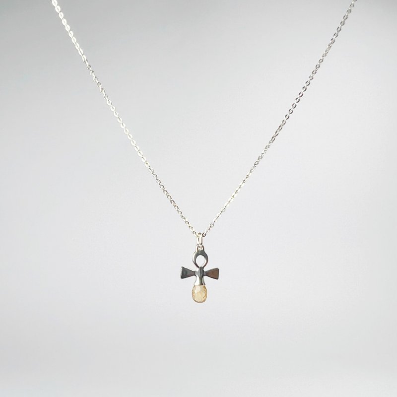 生命之符 黄水晶 925纯银项链 - 项链 - 纯银 黄色