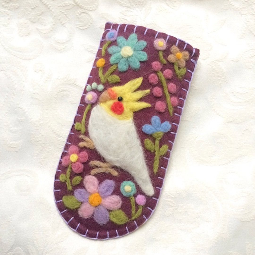 Glasses case of Cockatiel - 其他 - 羊毛 紫色