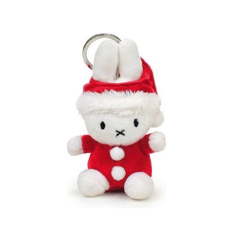 荷兰 Bon Ton Toys | Miffy 米飞兔 钥匙圈 圣诞装 10cm - 钥匙链/钥匙包 - 其他材质 红色