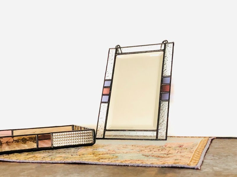 Stained glass mirror Mosaïque Violet Bordeaux - 墙贴/壁贴 - 玻璃 紫色