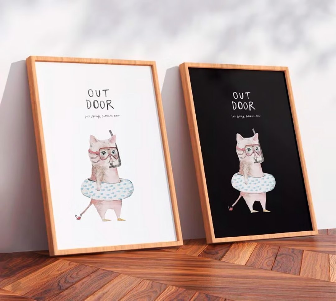 Outdoor_cat / 原创海报 / A4 或 A3 尺寸 - 海报/装饰画/版画 - 塑料 白色