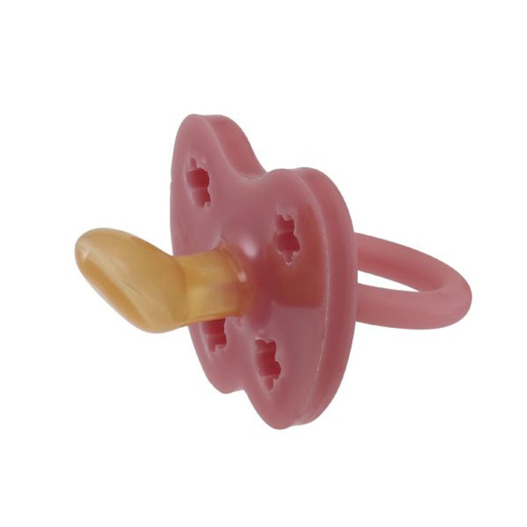 Hevea彩色拇指型奶嘴-西瓜红 - 奶瓶/奶嘴 - 乳胶 红色