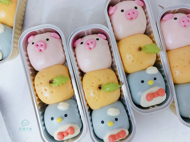挤挤馒头 牛奶馒头 野餐露营 庆生分享 挤挤盒馒头 造型馒头2盒 - 面包/吐司 - 新鲜食材 
