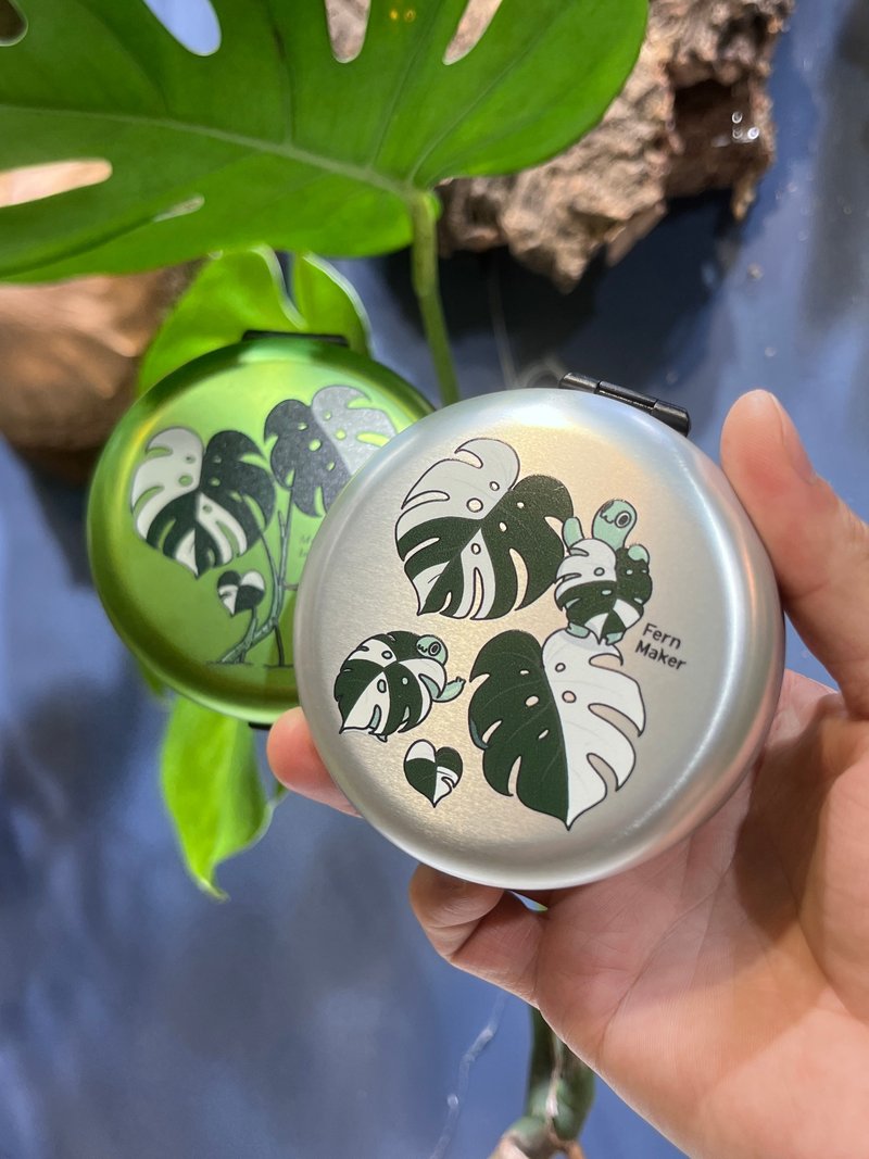 【台币零钱盒】白斑龟背芋与背芋龟 钱包拯救者 银/绿两款 - 零钱包 - 其他金属 银色