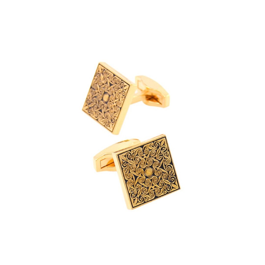 Kings Collection 金方形袖扣 KC10056 金色 - 袖扣 - 其他金属 金色