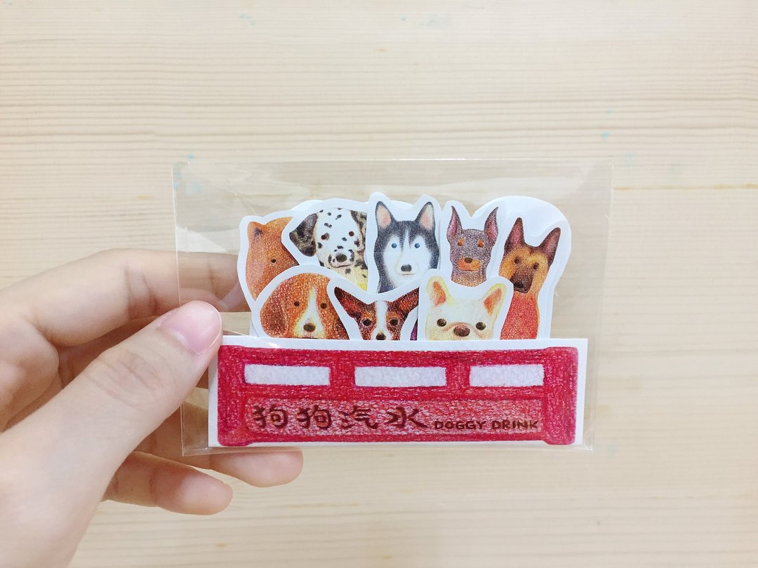 狗狗汽水贴纸包－小瓶组 - 贴纸 - 纸 红色