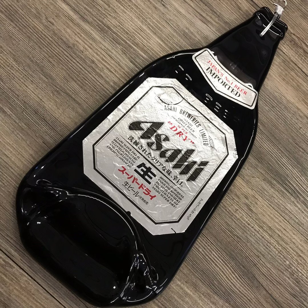 日本Asahi 朝日生啤酒 原瓶纪念吊饰 挂件 摆件 壁挂 - 吊饰 - 玻璃 