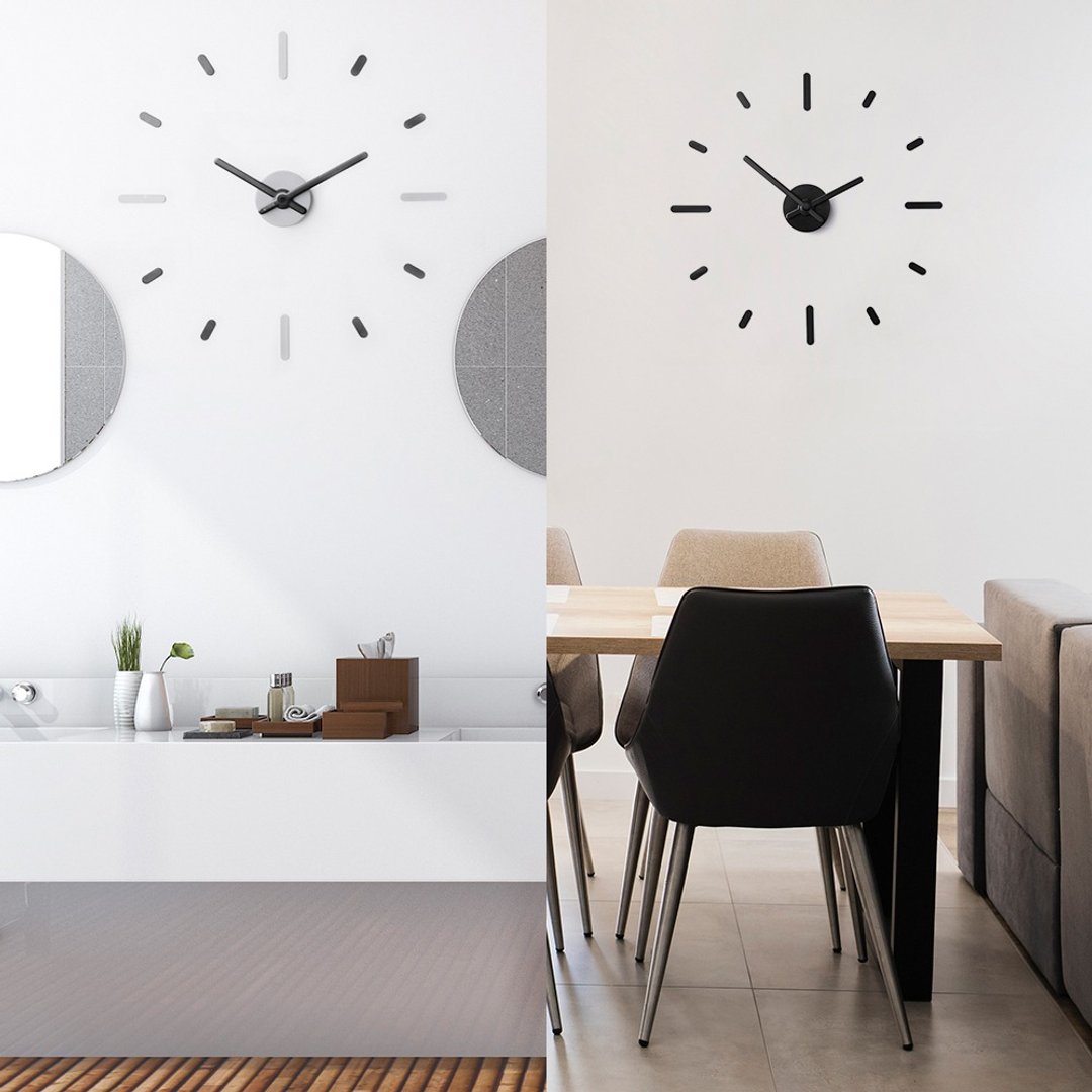 On-Time Wall Clock Peel and Stick V2M Black Gray and Black 56 Cm. ( 2 pcs.) - 时钟/闹钟 - 铝合金 多色