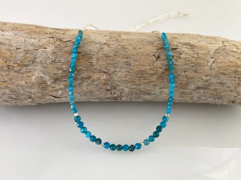 Snow and ice necklace ◇ Sterling silver + Apatite Necklace ◇ Karen Silver + Apatite Necklace - 项链 - 宝石 