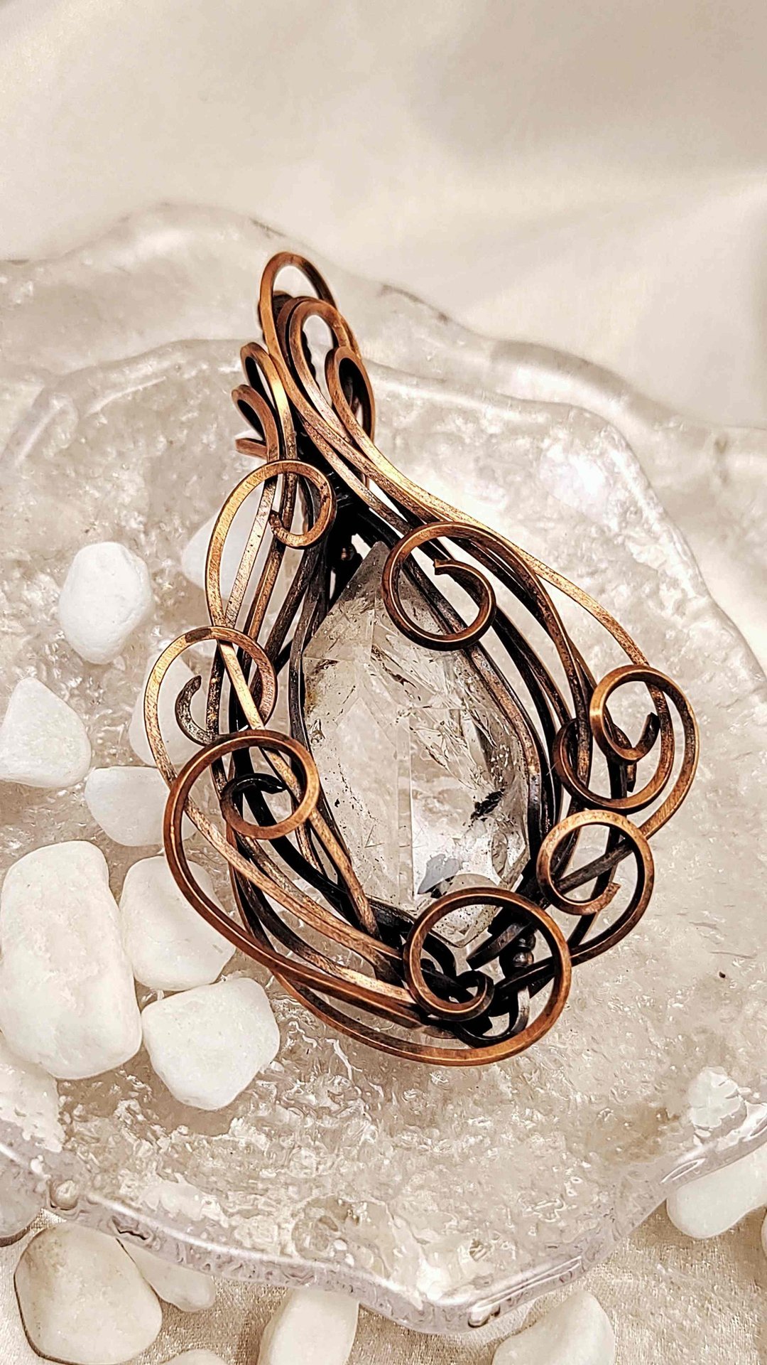 缠绕饰品 能量之心闪灵 吊坠 Pendant WireCraft - 项链 - 水晶 