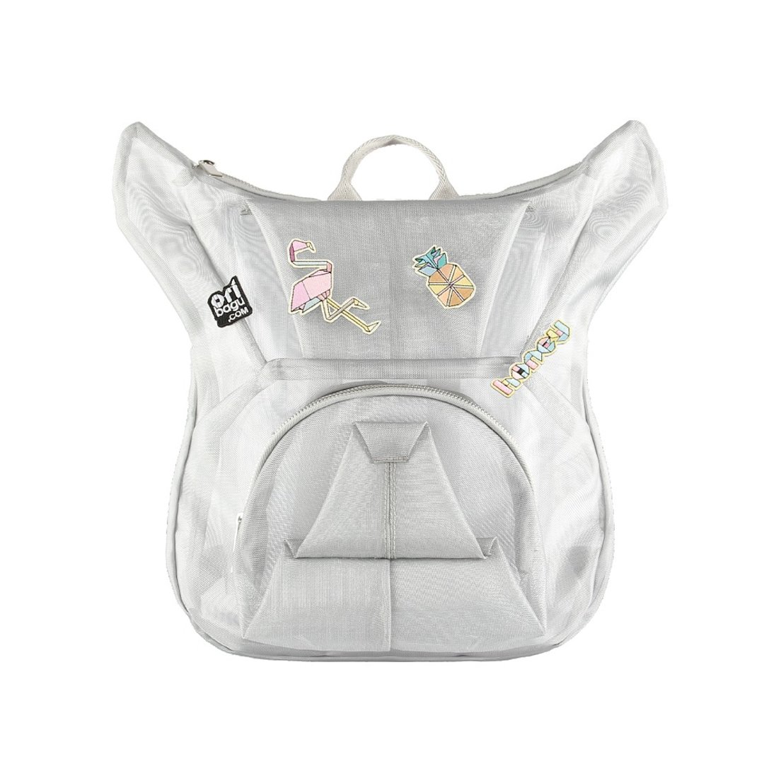 Silver mesh bulldog backpack - 后背包/双肩包 - 其他人造纤维 银色