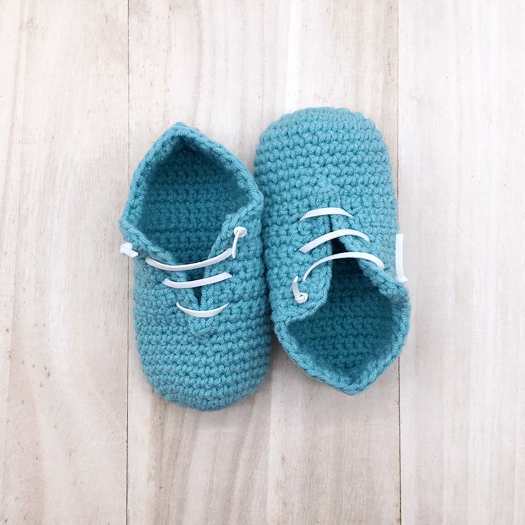 Slip-On Baby Booties, Crochet Shoes, Socks, Sneaker, Boots, Footwear for Kids - 婴儿鞋 - 棉 蓝色