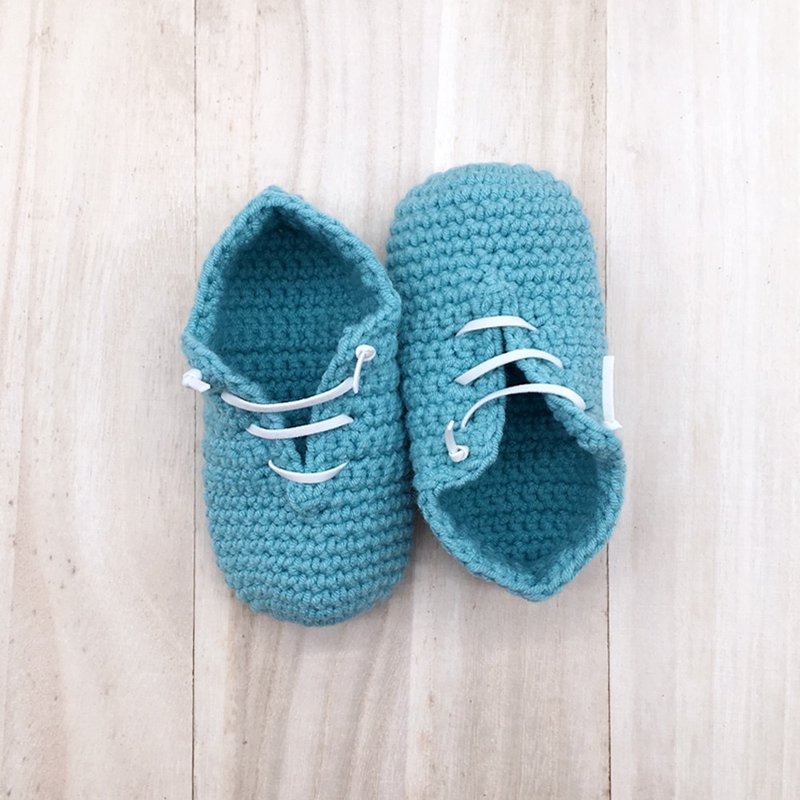 Slip-On Baby Booties, Crochet Shoes, Socks, Sneaker, Boots, Footwear for Kids - 婴儿鞋 - 棉．麻 蓝色