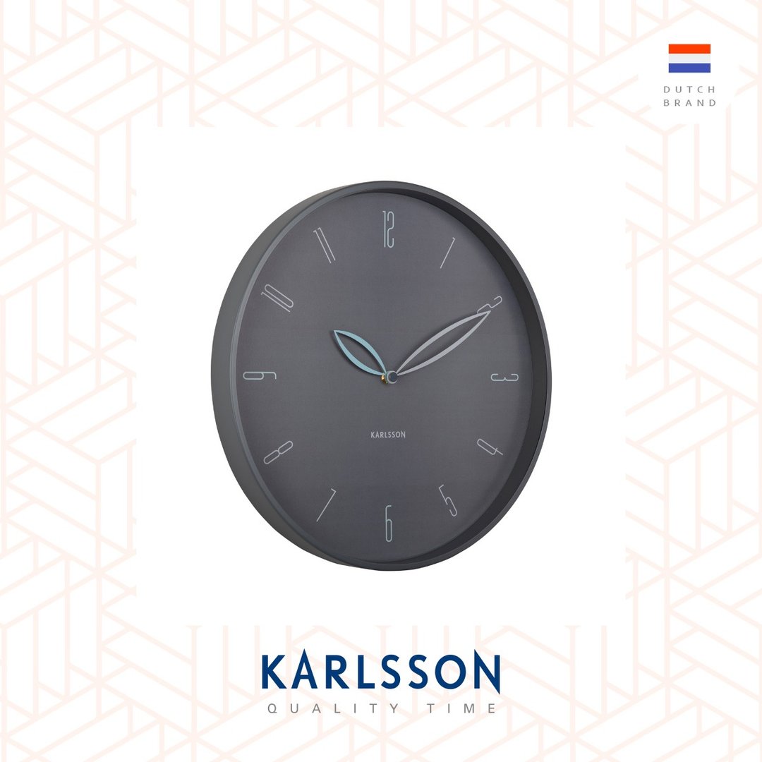 荷兰Karlsson, Wall clock 40cm Petals dark grey 花瓣挂钟深灰 - 时钟/闹钟 - 其他金属 灰色