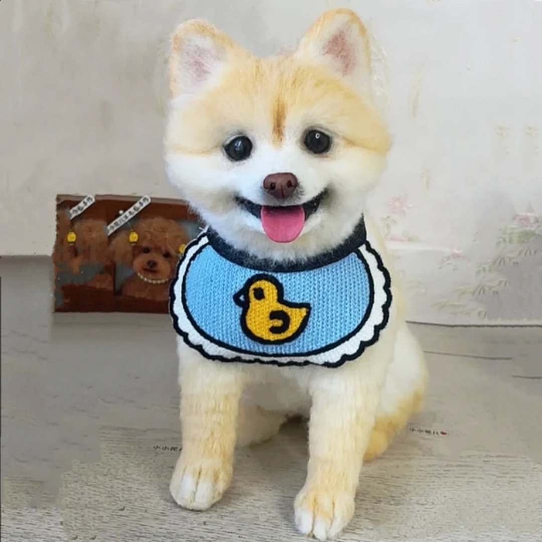 客制化逼真犬 羊毛毡 博美犬 宠物 娃娃 定制 手工 狗狗猫咪   88 - 玩具 - 羊毛 多色