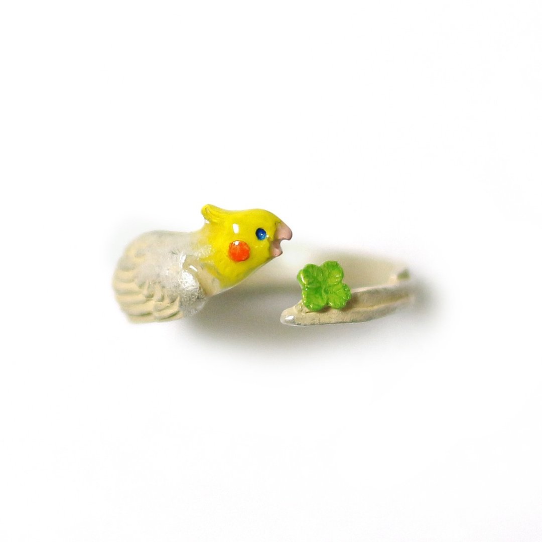 Cockatiel Ring RN177 Cockatiel Ring - 戒指 - 其他金属 黄色