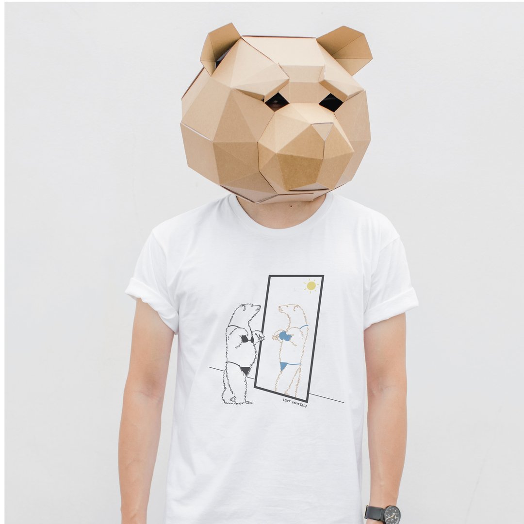 LOVE YOURSELF, Changeable color t-shirt - 中性连帽卫衣/T 恤 - 棉．麻 白色