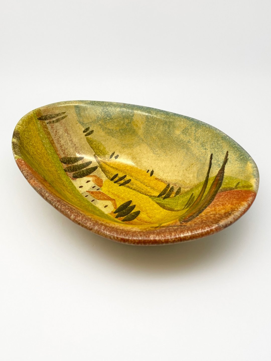意大利手工陶-ST 晚霞 餐碗 20x14cm - 碗 - 陶 橘色