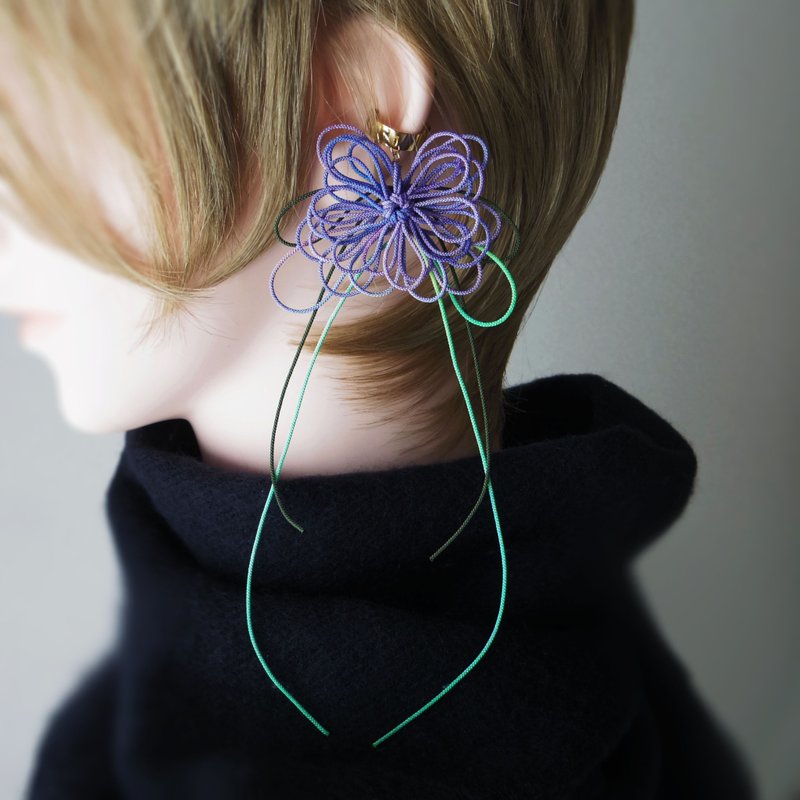 单边耳骨夹 ハナメグル・囀 - 耳环/耳夹 - 其他金属 紫色