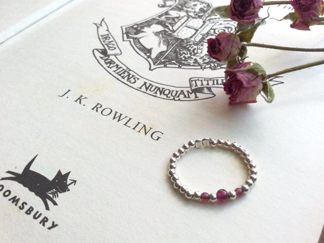 Ops Garnet silver ring -石榴石/纯银/定制化/酒红色/戒指 - 对戒 - 宝石 红色