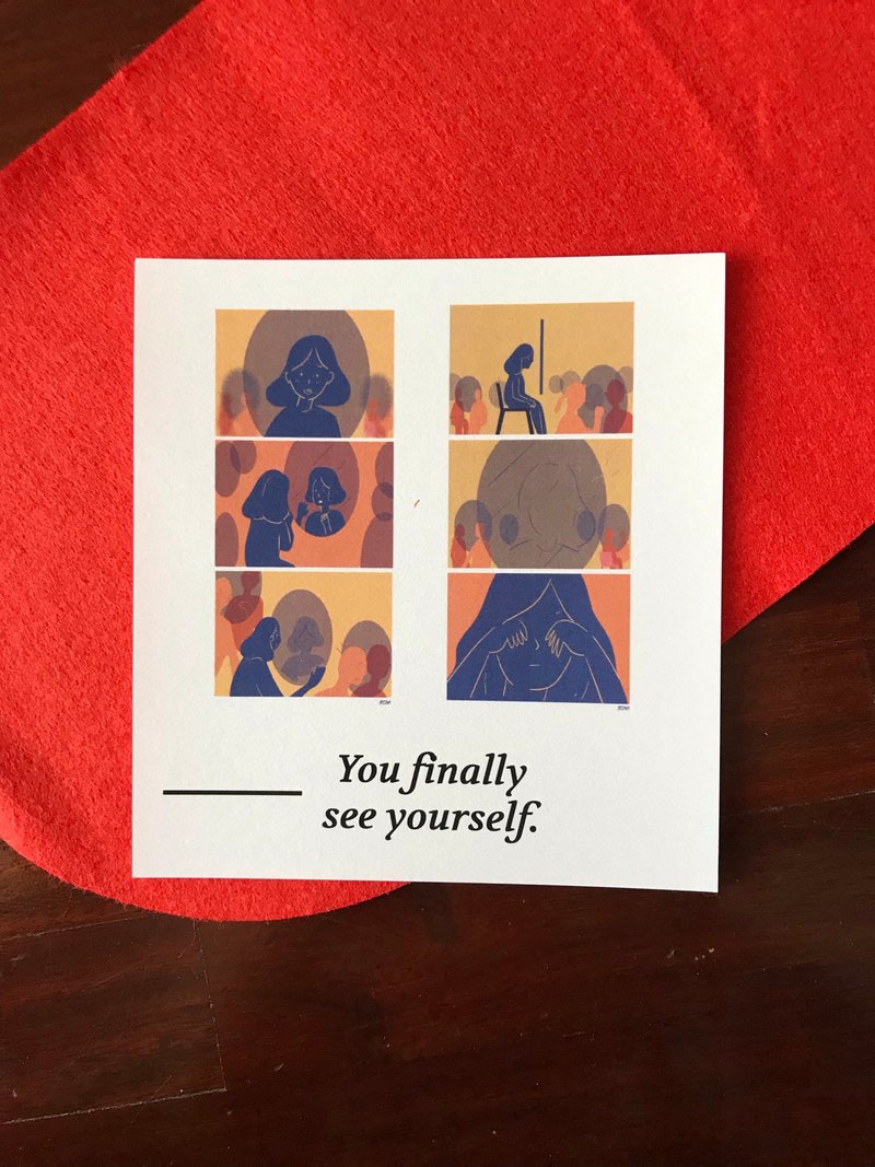 Dear loneliness 转化为明信片 - 你终于看见了自己 - 卡片/明信片 - 纸 多色