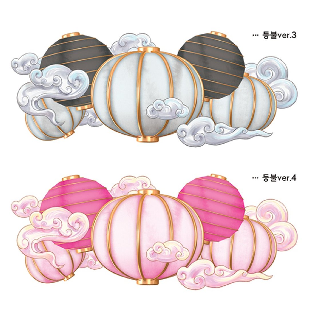 东方天灯 5款 (blackraccoon) 复古拼贴设计纸贴 - 贴纸 - 纸 多色