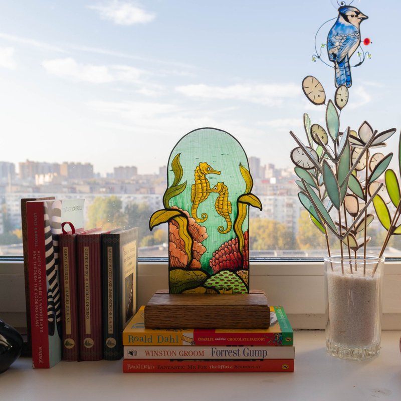 彩色玻璃面板水族馆、Suncatcher、玻璃家居装饰 - 墙贴/壁贴 - 玻璃 多色