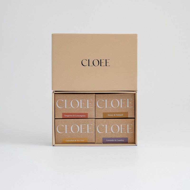 CLOEE 美国2in1洁颜沐浴好好皂 精装礼盒4入组 附礼袋 - 肥皂/手工皂 - 精油 橘色