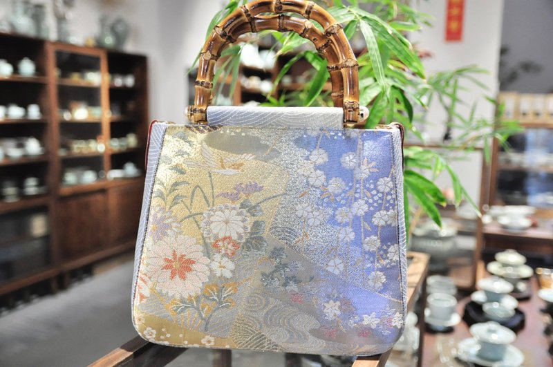 花鸟西阵织竹节手提斜挎包 - 侧背包/斜挎包 - 其他材质 