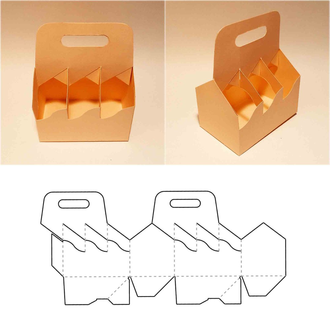 6 pack carrier template, six pack carrier, beer carrier bag, beer bottle carrier - 图文模板设计 - 其他材质 