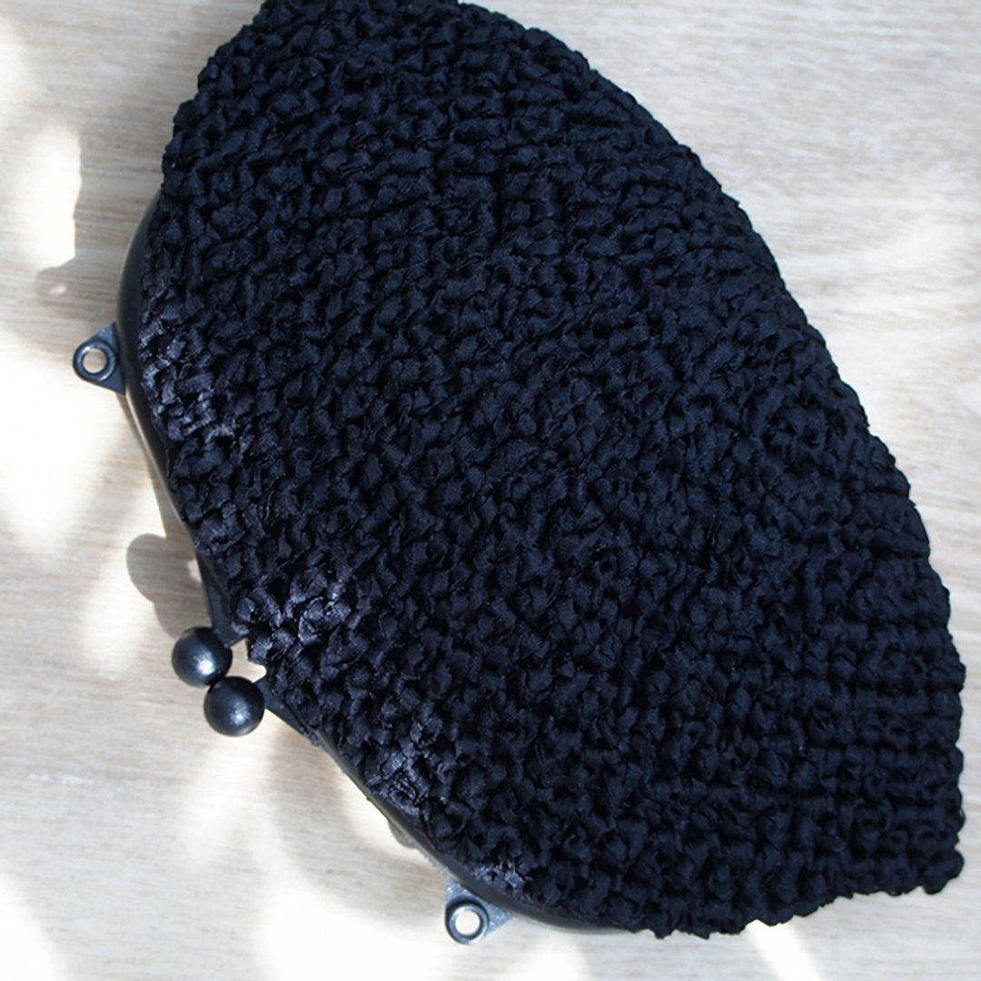 Ba-ba handmade Crochet pouch No.C1247 - 化妆包/杂物包 - 其他材质 黑色