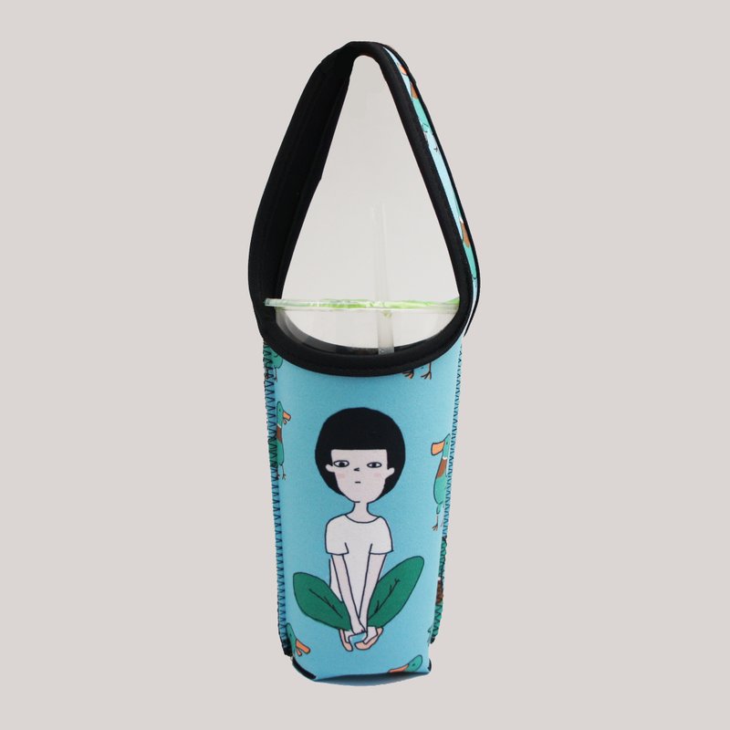 BLR 环保 饮料提袋 一天一怪兽 联名款 Ti 11 绿雁鸭 - 随行杯提袋/水壶袋 - 聚酯纤维 绿色