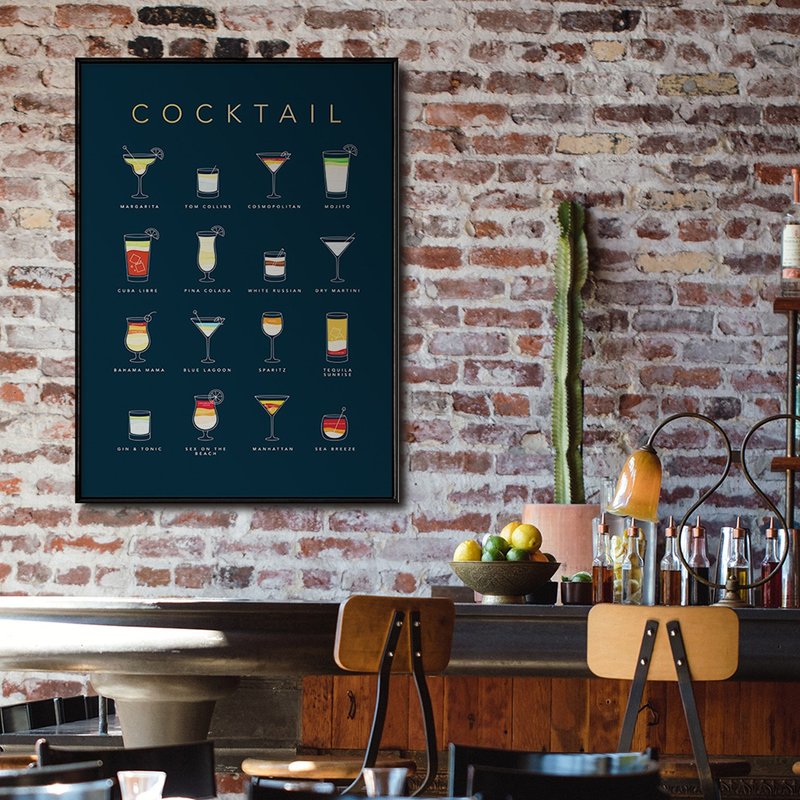 花式品饮-咖啡厅挂画/酒吧/厨房装饰/花式调酒/鸡尾酒/工作室 - 海报/装饰画/版画 - 其他材质 多色