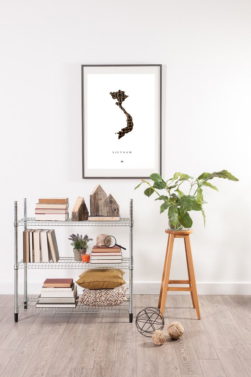 越南地图海报 | 卡带编织 | 禮物推薦 | 單身公寓擺設 - 海报/装饰画/版画 - 其他材质 白色