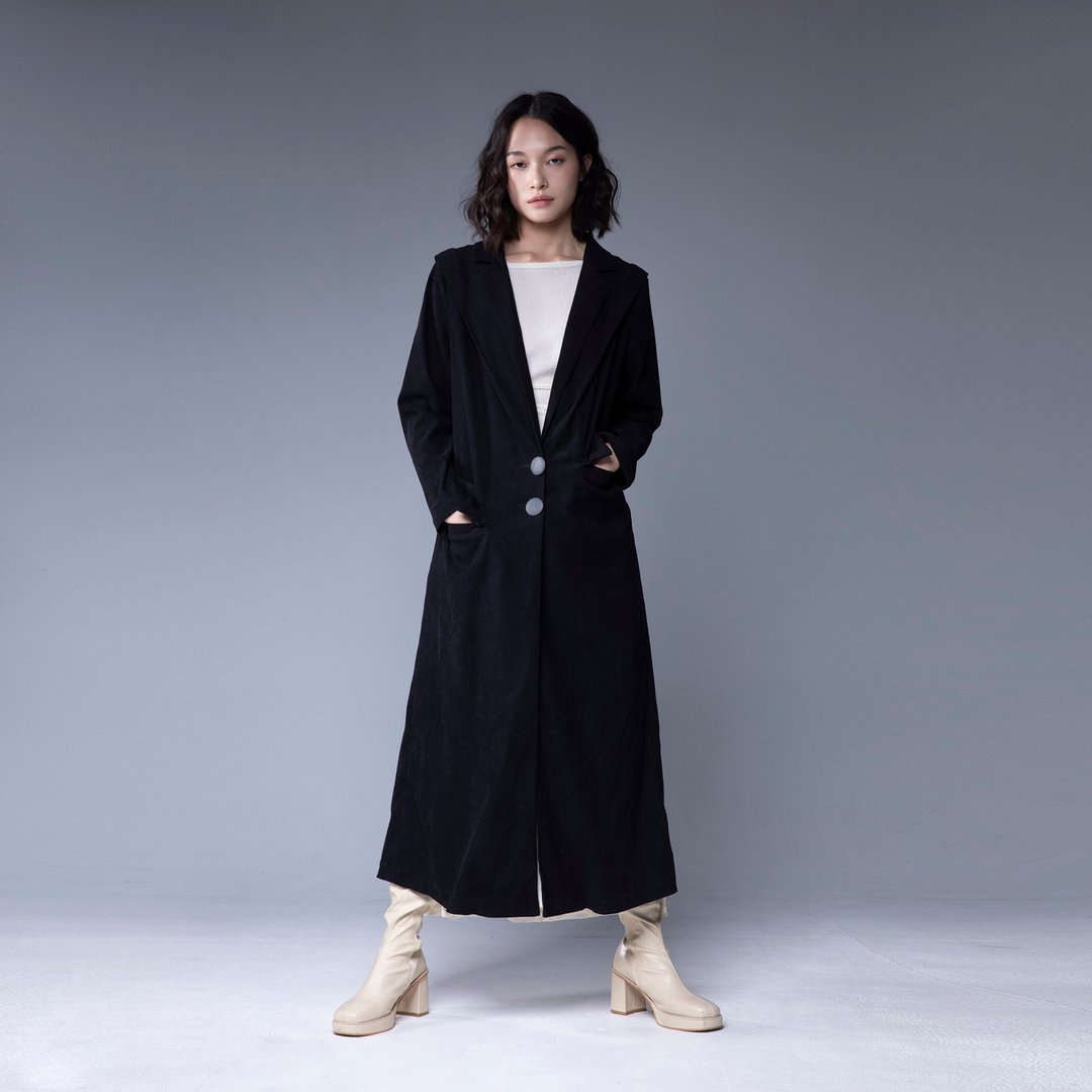 Aman No.50 霍格华滋显瘦长西装式长版外套 - 女装西装外套/风衣 - 其他人造纤维 